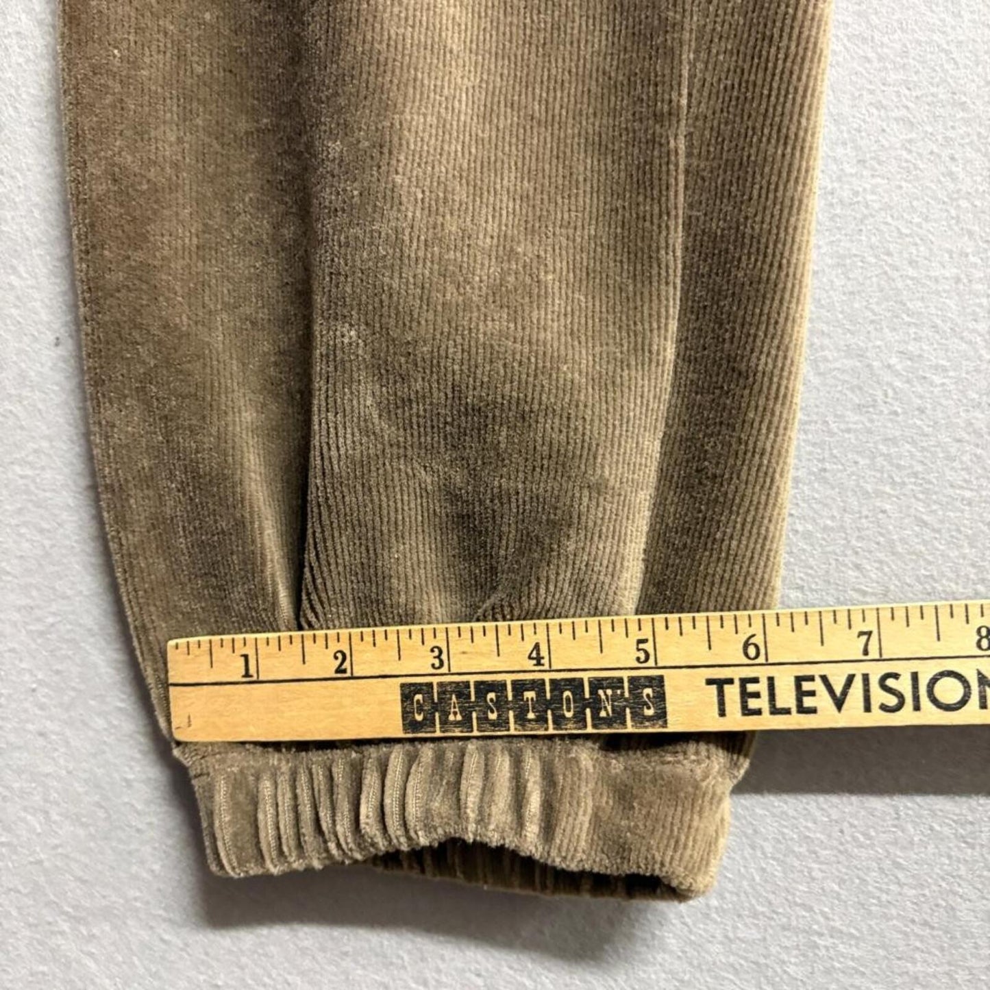 JAJU Corduroy Velvet Jogger Pants Womens Small Brown Khaki Elastic Waist Lounge