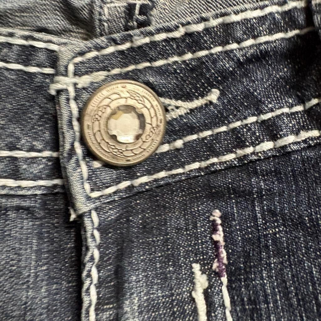 Hydraulic Bailey Super Skinny Jeans Womens Size 9/10 Distressed Thick Stitch