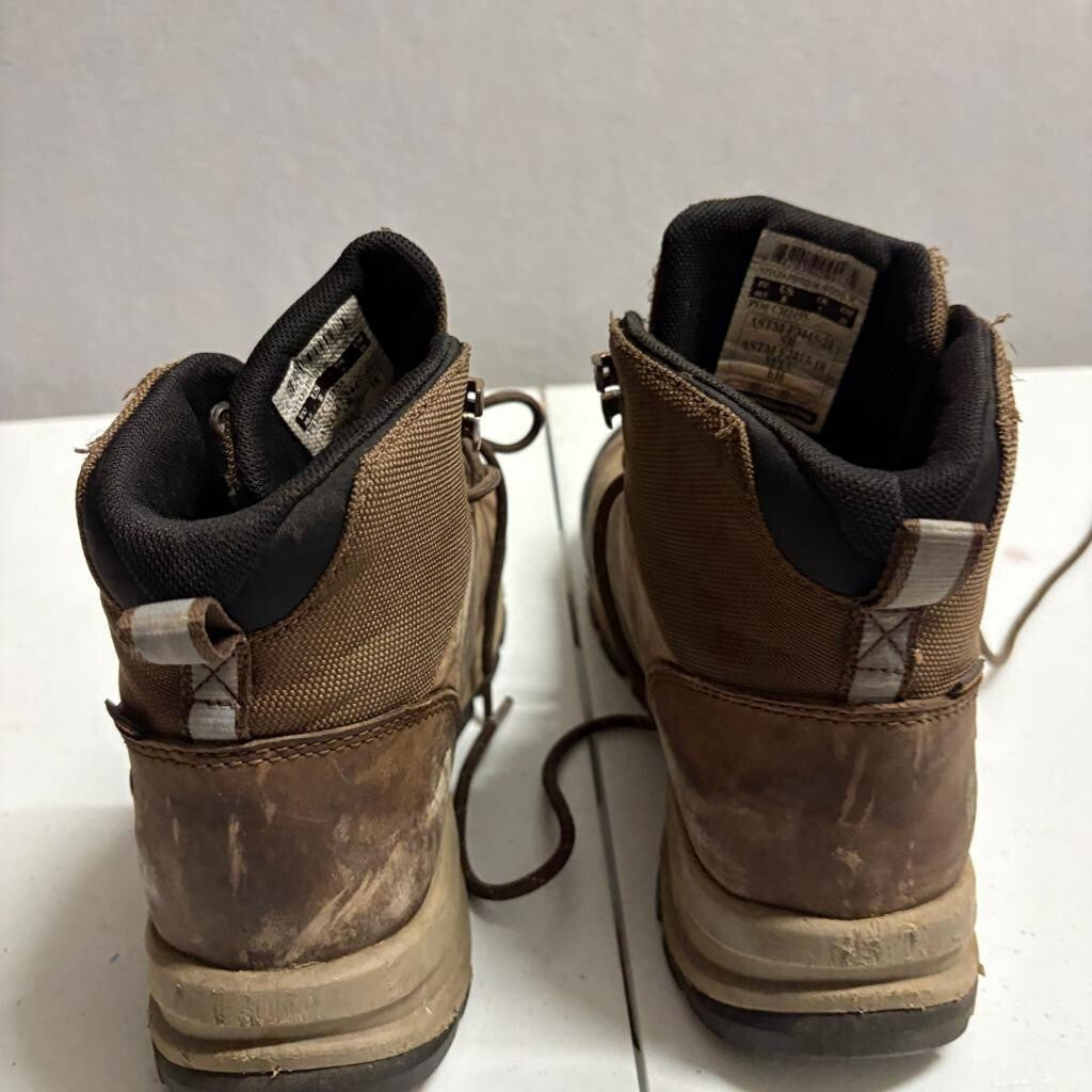 Carhartt Force 5-Inch Waterproof Work Boots Mens Size 8 Brown Leather FH5520-M