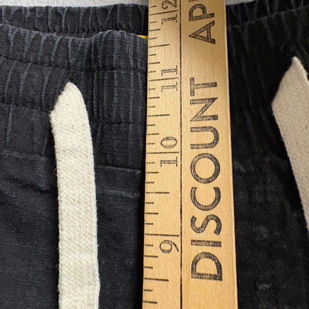 CDMG & Co Mens Cargo Pants Large Black Cotton Drawstring Elastic Waist Casual