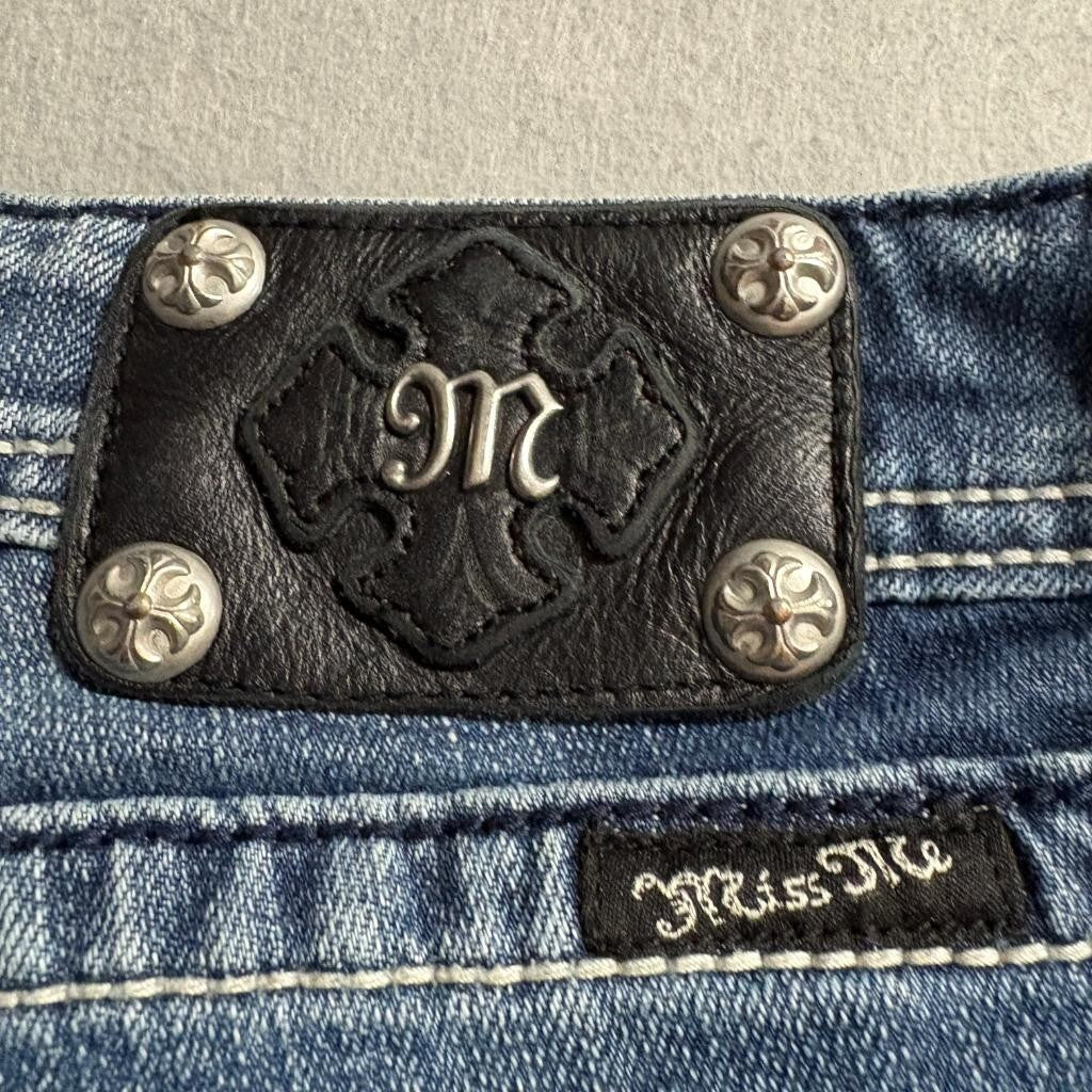 Miss Me Bootcut Jeans Womens Size 30 JP5033-T Blue Denim Embellished Y2K