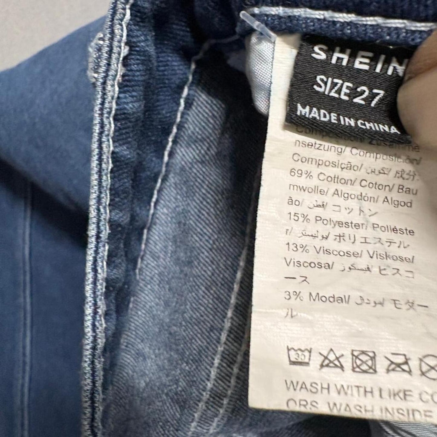 SHEIN Wide Leg Jeans Womens Size 27 Blue High Rise Seam Detail Denim Pants