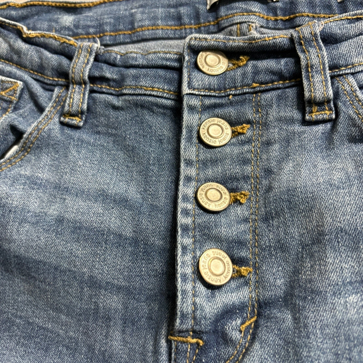 Kensie Jeans Womens 10/30 Blue Denim The Ultimate High Rise Skinny Fray Hem