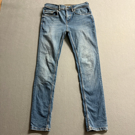 Zara Man Denim Wear Slim Fit Jeans Mens Size 31 Blue Light Wash Stretch Casual