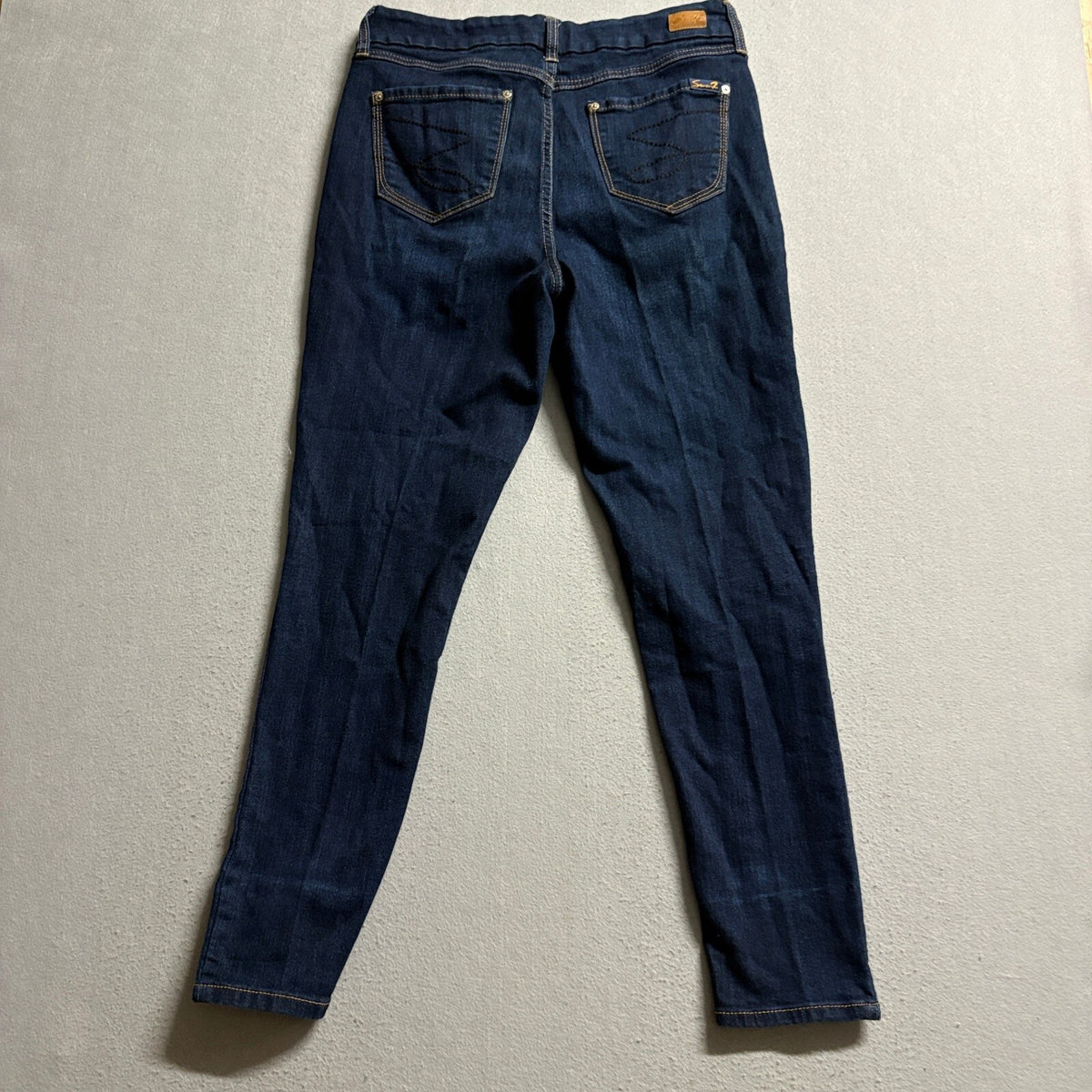 Seven7 Womens Tummyless High Rise Skinny Jeans Size 10 Dark Wash Stretch Denim