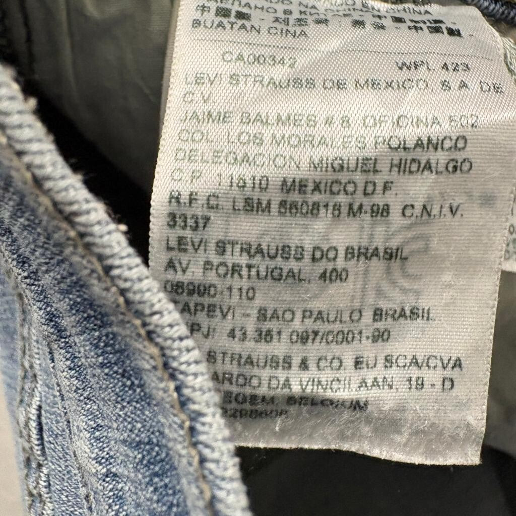 Levis 505 Straight Leg Jeans Womens 14L W32 L34 Light Wash Denim Blue
