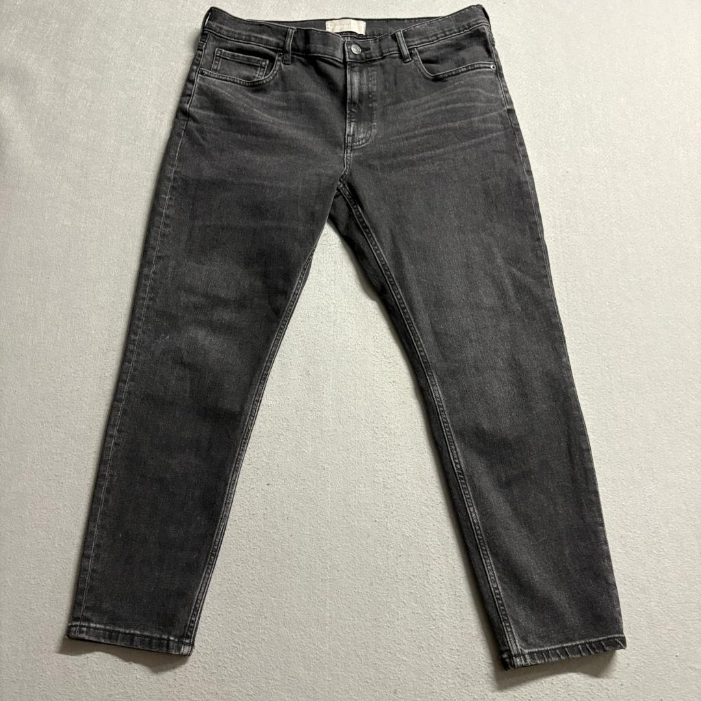 Everlane Jeans Mens 32 Ankle Black Denim Mid Rise Stretch Slim Straight