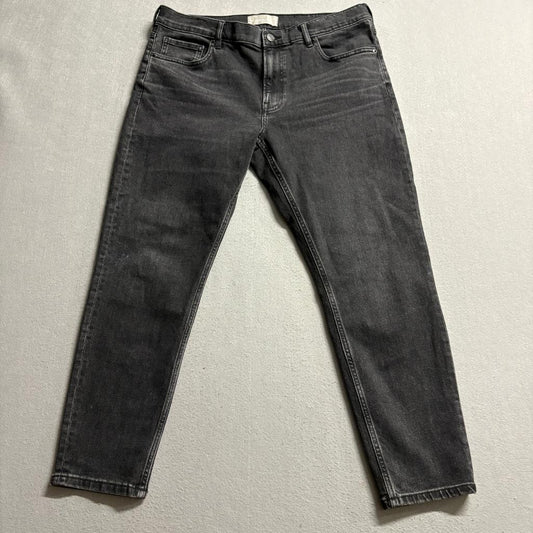 Everlane Jeans Mens 32 Ankle Black Denim Mid Rise Stretch Slim Straight
