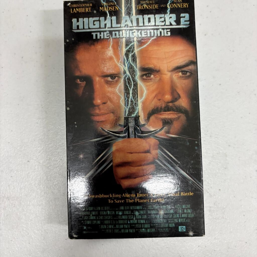 Highlander 2 The Quickening VHS 1994 Hemdale Sean Connery Christopher Lambert
