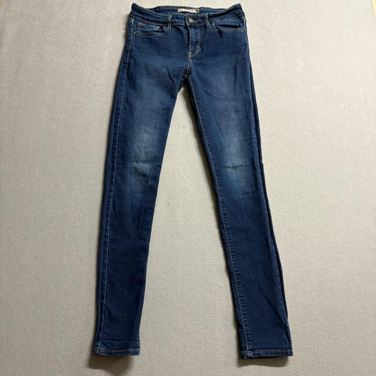 Levi's 711 Skinny Jeans Womens 26 Blue Denim Stretch Dark Wash Mid Rise