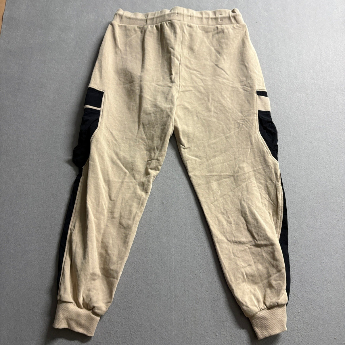 Non Stop Suburbia Cargo Jogger Pants Mens Extra Large XL Black Beige Colorblock