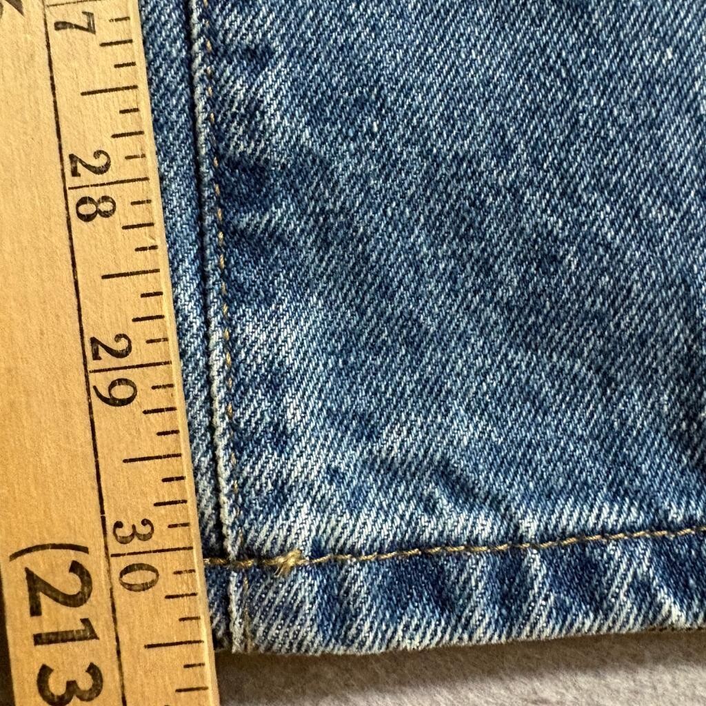 Edikted Distressed Straight Leg Jeans Womens XL Blue Denim High Rise Ripped