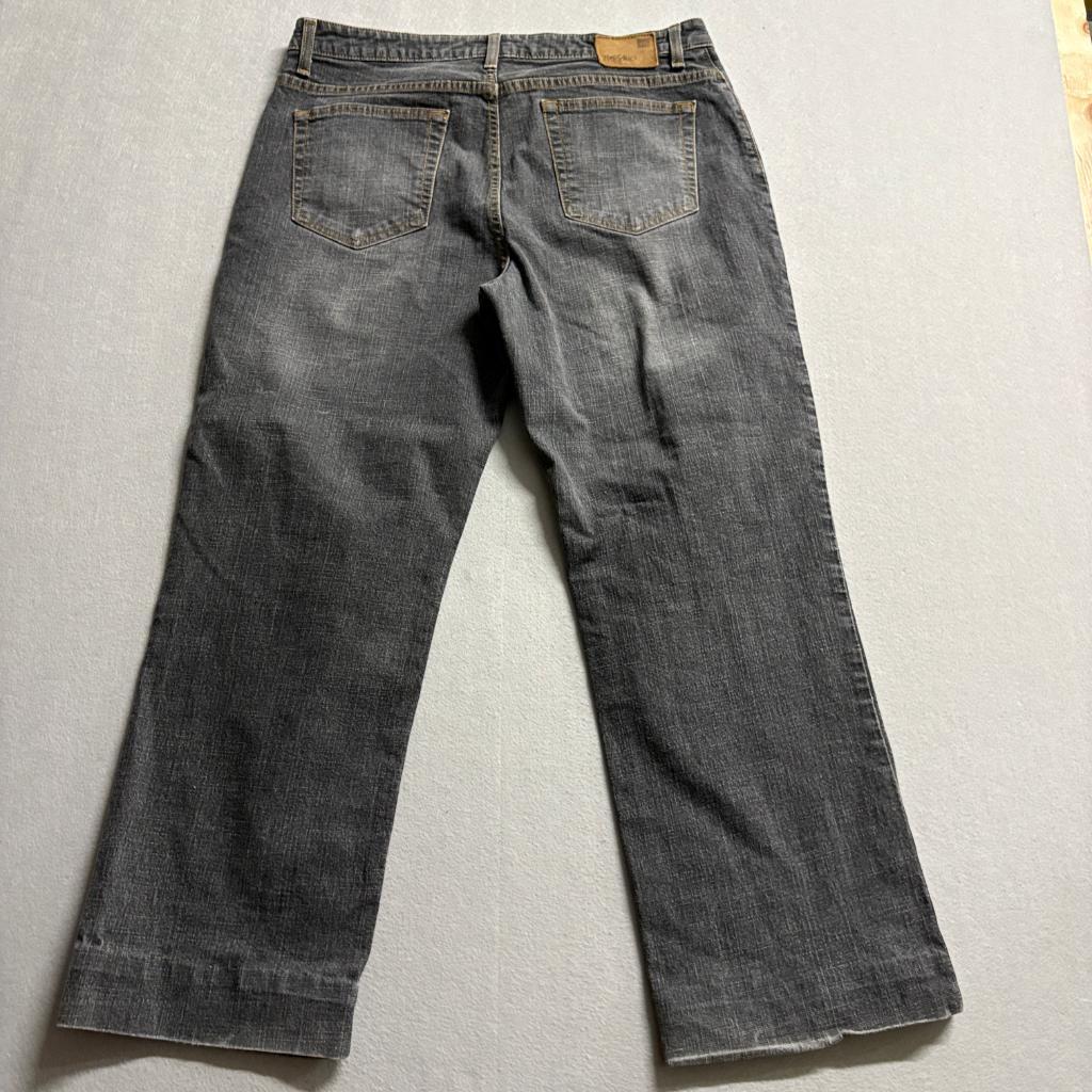 Mossimo Stretch Jeans Womens Size 14 Gray Denim Crop Wide Leg Mid Rise
