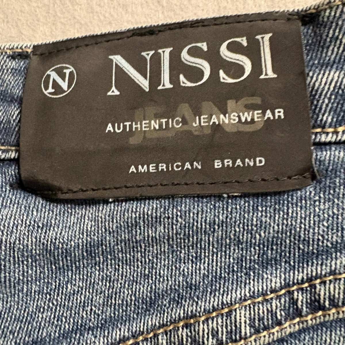Nissi USA Womens Flare Jeans Blue Medium Wash High Rise Denim Size 28