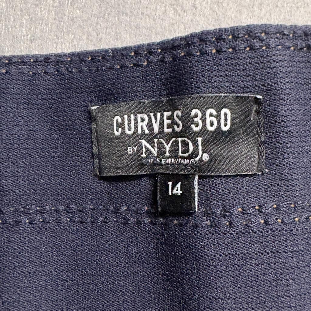 NYDJ Curves 360 Sculpt Pull On Bootcut Jeans Womens Size 14 Dark Wash Stretch