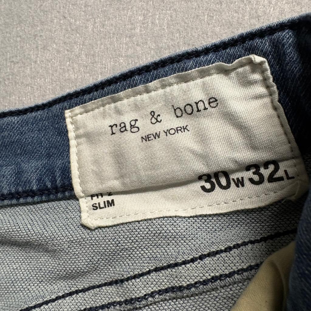 Rag & Bone Fit 2 Slim Jeans Mens 30x32 Blue Denim Made in Turkey