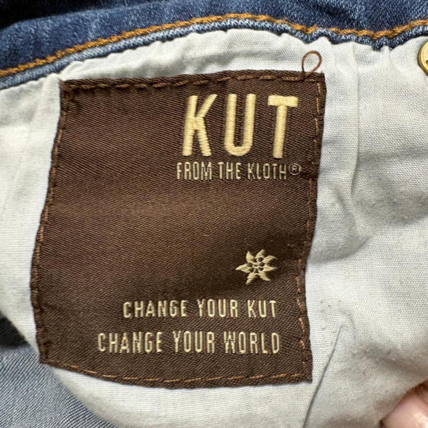 Kut from the Kloth Baby Bootcut Jeans Womens 14S Blue Denim Stretch Flawed