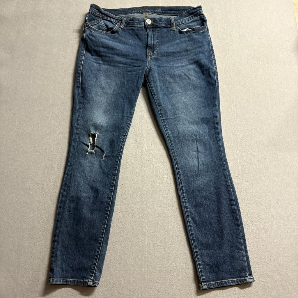 Rock and Republic FIXX Skinny Jeans Womens 16M Blue Denim Distressed R013937