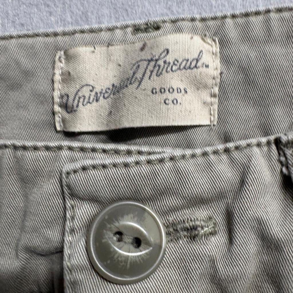 Universal Thread Cargo Pants Womens 4 Green Cotton Blend Stretch Wide Leg