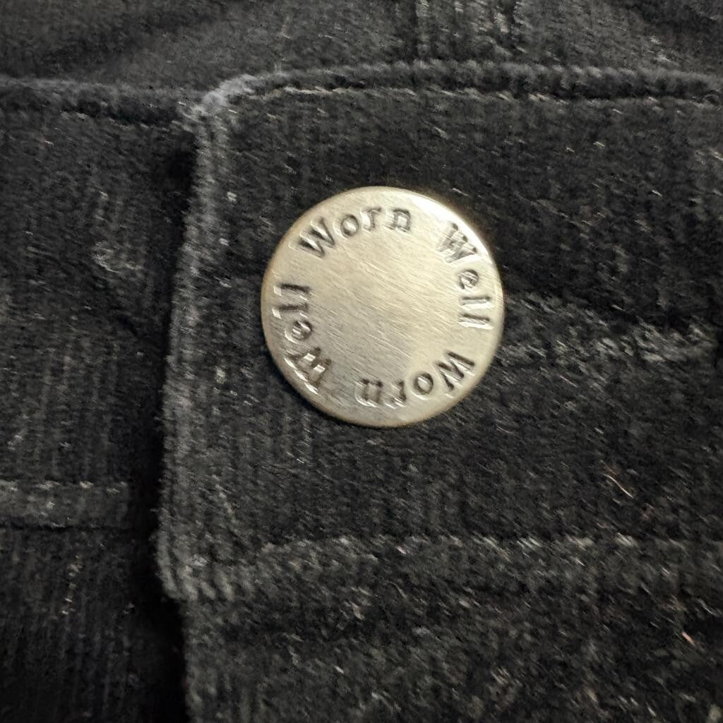 Well Worn Womens Corduroy Pants Black Skinny High Rise Stretch Size 28x28