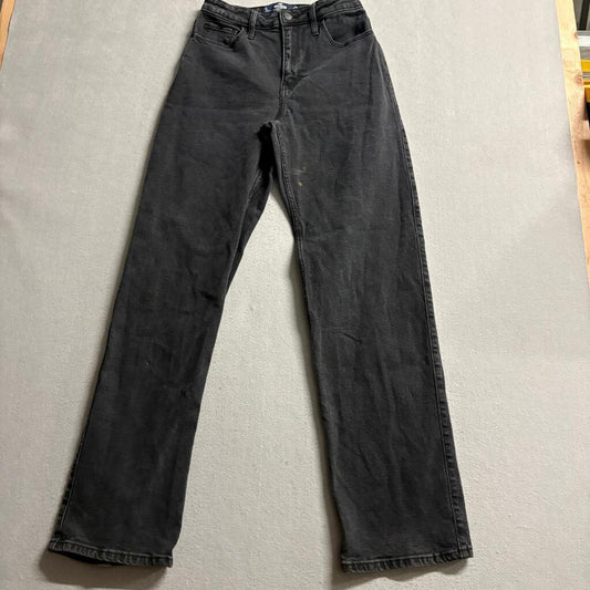 Hollister High Rise Dad Jeans Womens 5L W27 L33 Black Vintage Stretch Denim