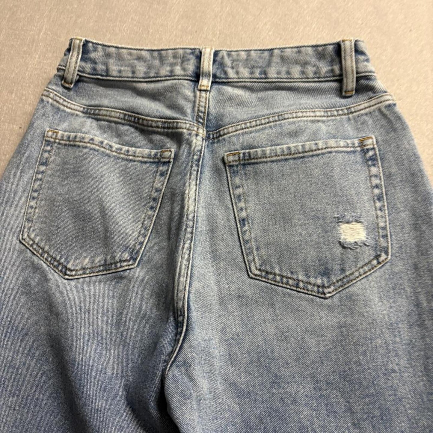 PacSun Distressed High Rise Straight Leg Jeans Womens 25 Blue Denim Cotton