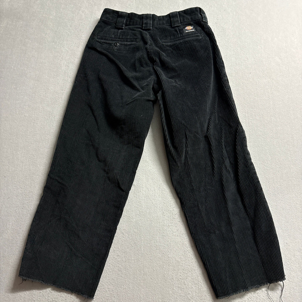 Dickies Skateboarding Double Knee Corduroy Pants Mens Black Raw Hem Cut Off