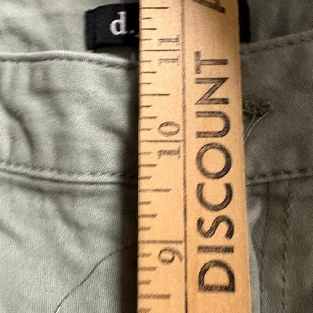 d.jeans Womens Cargo Pants Size 16 Green Cotton Blend Utility Pockets Mid Rise