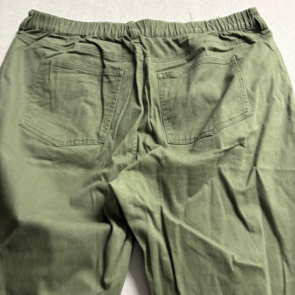 No Boundaries Joggers Womens XXL Green Cotton Blend Elastic Waist Cargo Pants