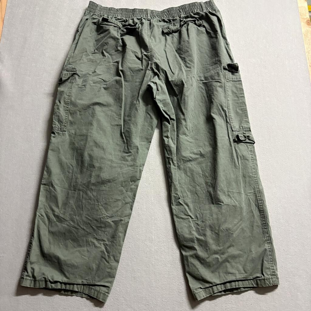 No Boundaries Cargo Pants Womens XXL 20 Green Cotton Wide Leg Utility Y2K