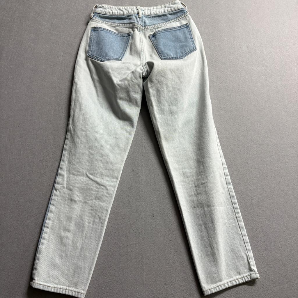 PacSun Colorblock Mom Jeans Womens 23 Blue Light Wash Denim High Rise Patchwork