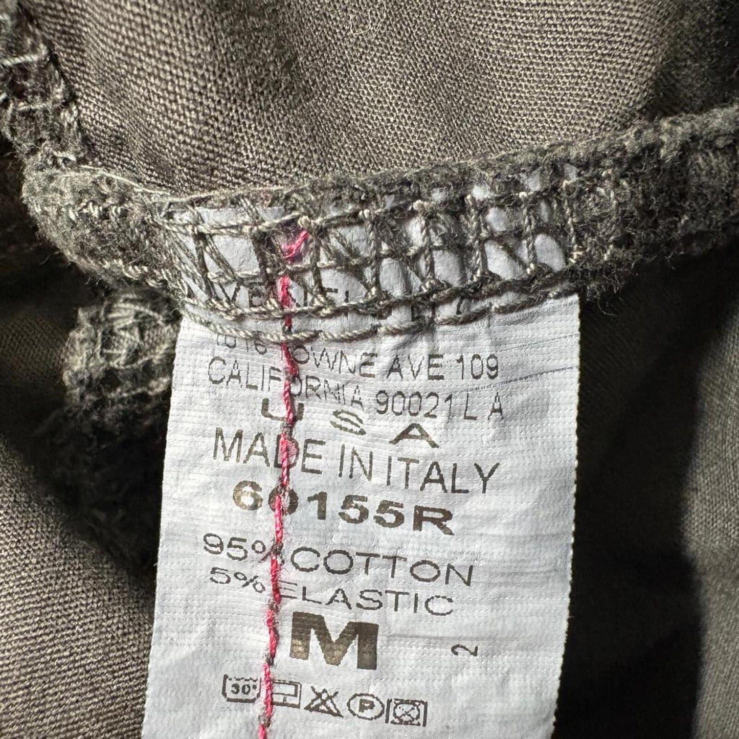 Venti6 Womens Star Back Pocket Pants M Gray Cotton Stretch Made in Italy Jogger