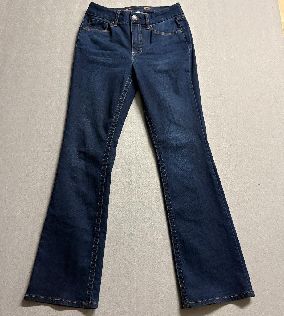 Seven7 Tummyless High Rise Slim Bootcut Jeans Womens Size 6 Dark Wash Stretch