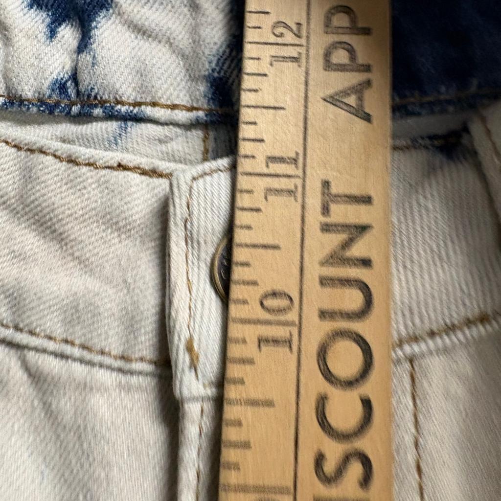 Shein Womens Tie Dye Barrel Jeans Size M 6 Beige Blue Acid Wash Wide Leg Denim