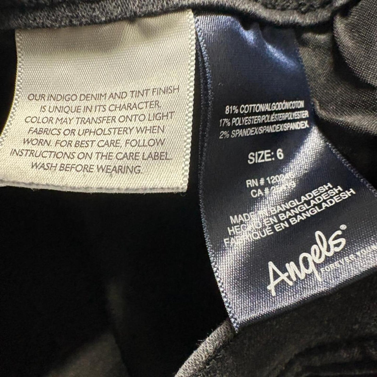 Angels Forever Young Jeans Womens Size 6 Black Denim Forever Convertible Skinny