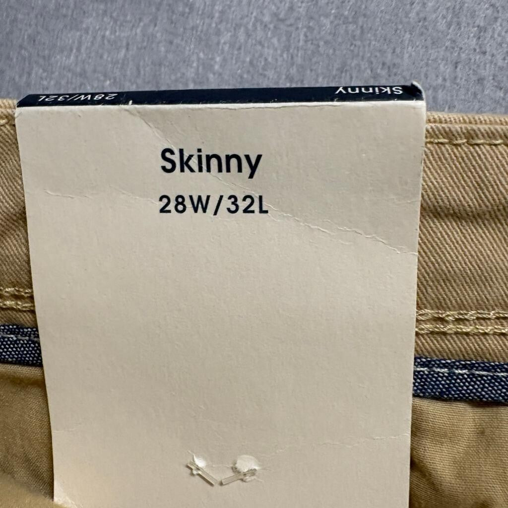 Aeropostale Mens Skinny Chino Pants 28x32 Khaki Tan Cotton Stretch Casual