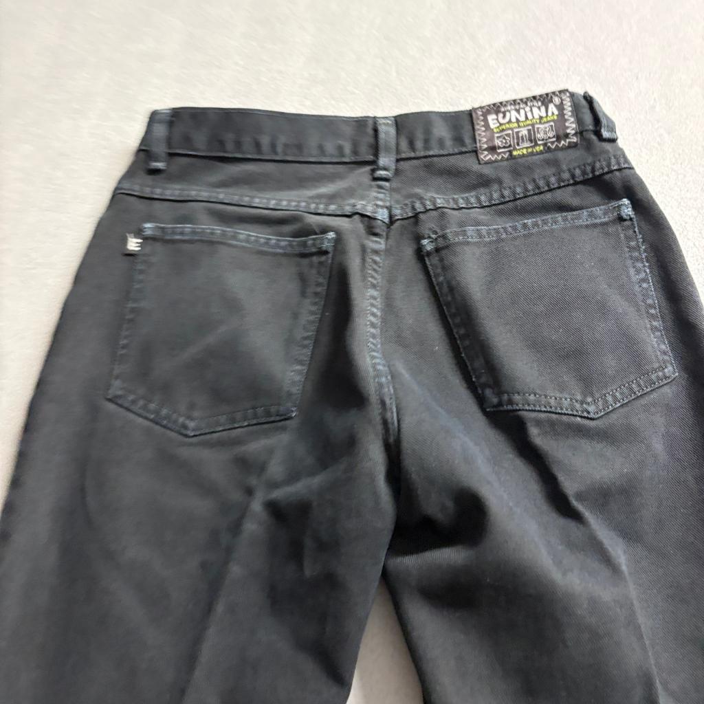 Eunina Vintage Flare Jeans Womens 7 Black High Rise Button Fly Denim Made in USA