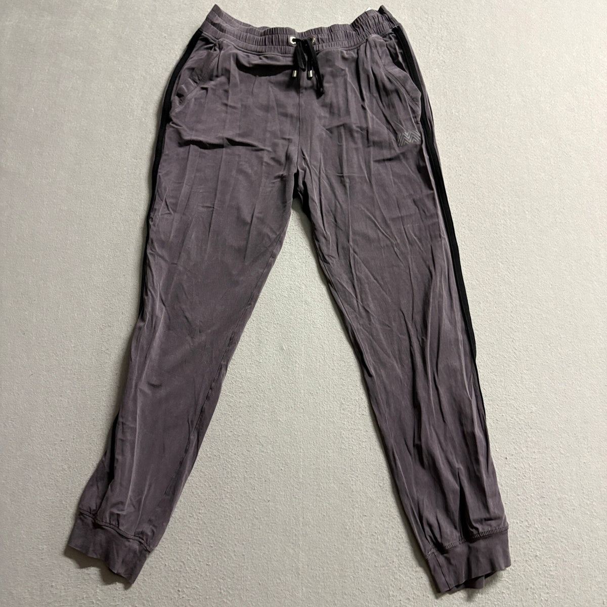 Monreal London Womens XS Track Pants Gray Cupro Blend Drawstring Joggers Side