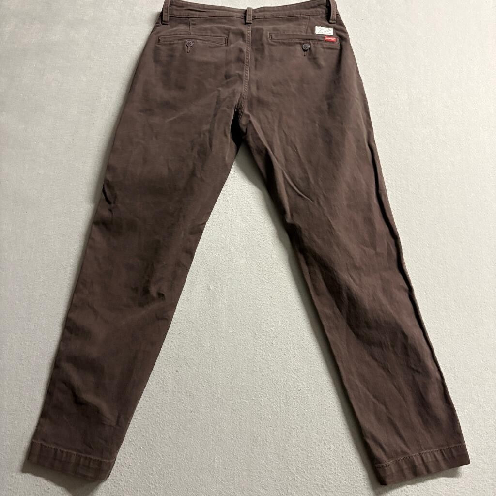 Levis XX Chino Pants Mens 30x30 Brown Standard Taper Stretch Casual Cotton
