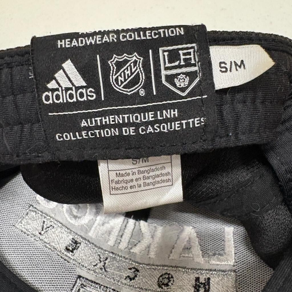 LA Kings Adidas Hockey Hat Mens Size S/M Black Stretch Fit NHL Cap