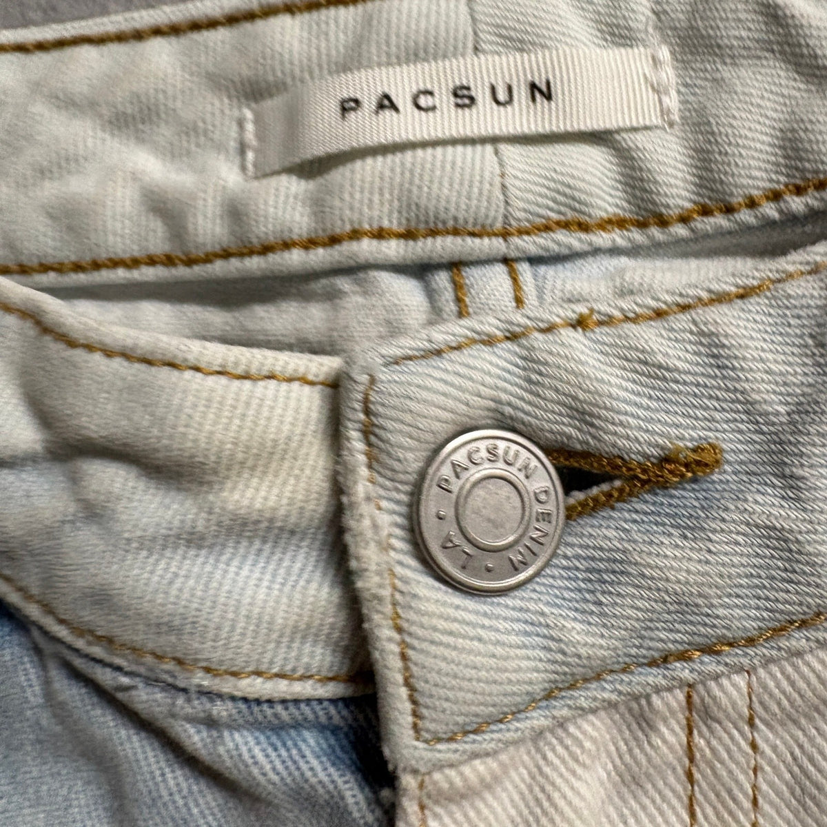 PacSun Womens Two Tone Patchwork Mom Jeans Blue High Rise Straight Leg Size 26