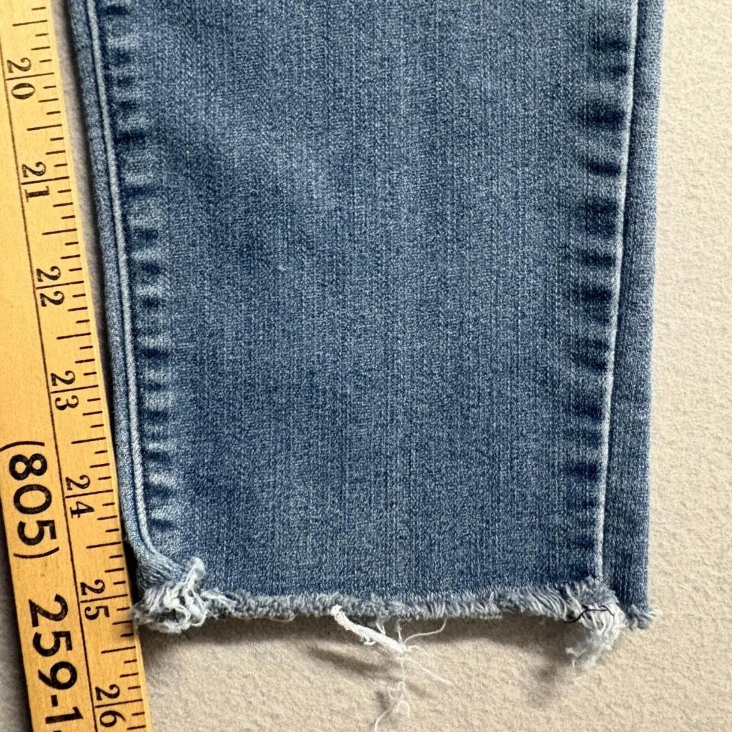 Democracy Ab Technology Skinny Jeans Womens Size 8 Blue Raw Hem Stretch Denim
