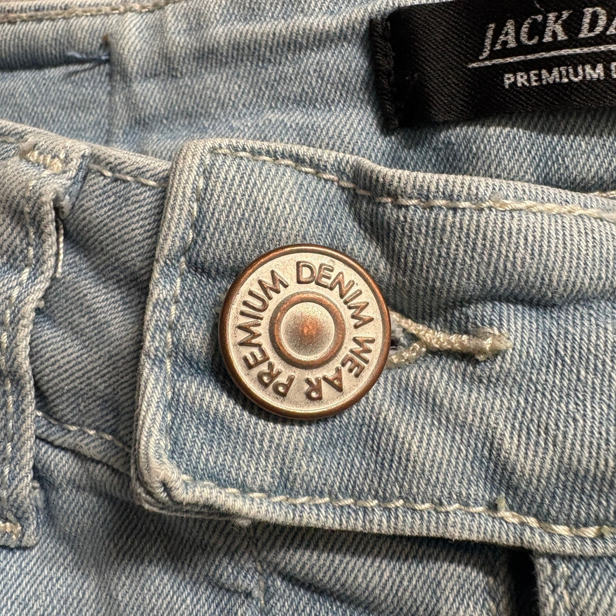Jack David Premium Denim Lace Up Front Flare Jeans Womens Size 1 Light Wash Y2K