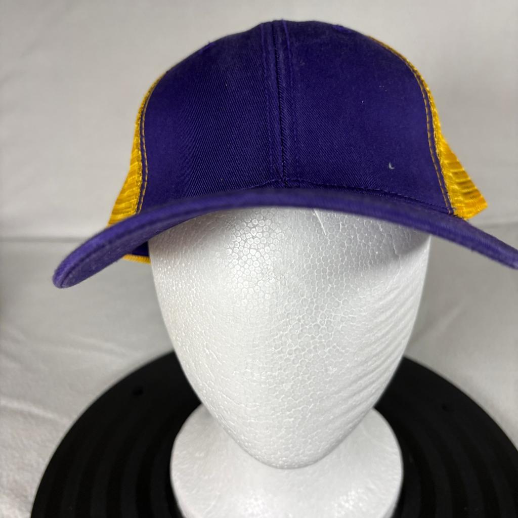 ML Caps The Duke Purple Yellow Mesh Trucker Hat Blank Adjustable Snapback
