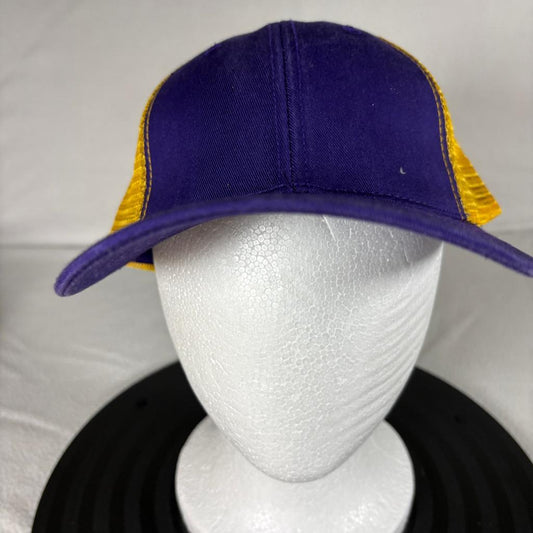 ML Caps The Duke Purple Yellow Mesh Trucker Hat Blank Adjustable Snapback
