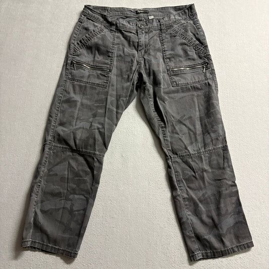Supplies Womens Size 12 Cargo Pants Gray Camo Zipper Pocket Straight Leg Stretch