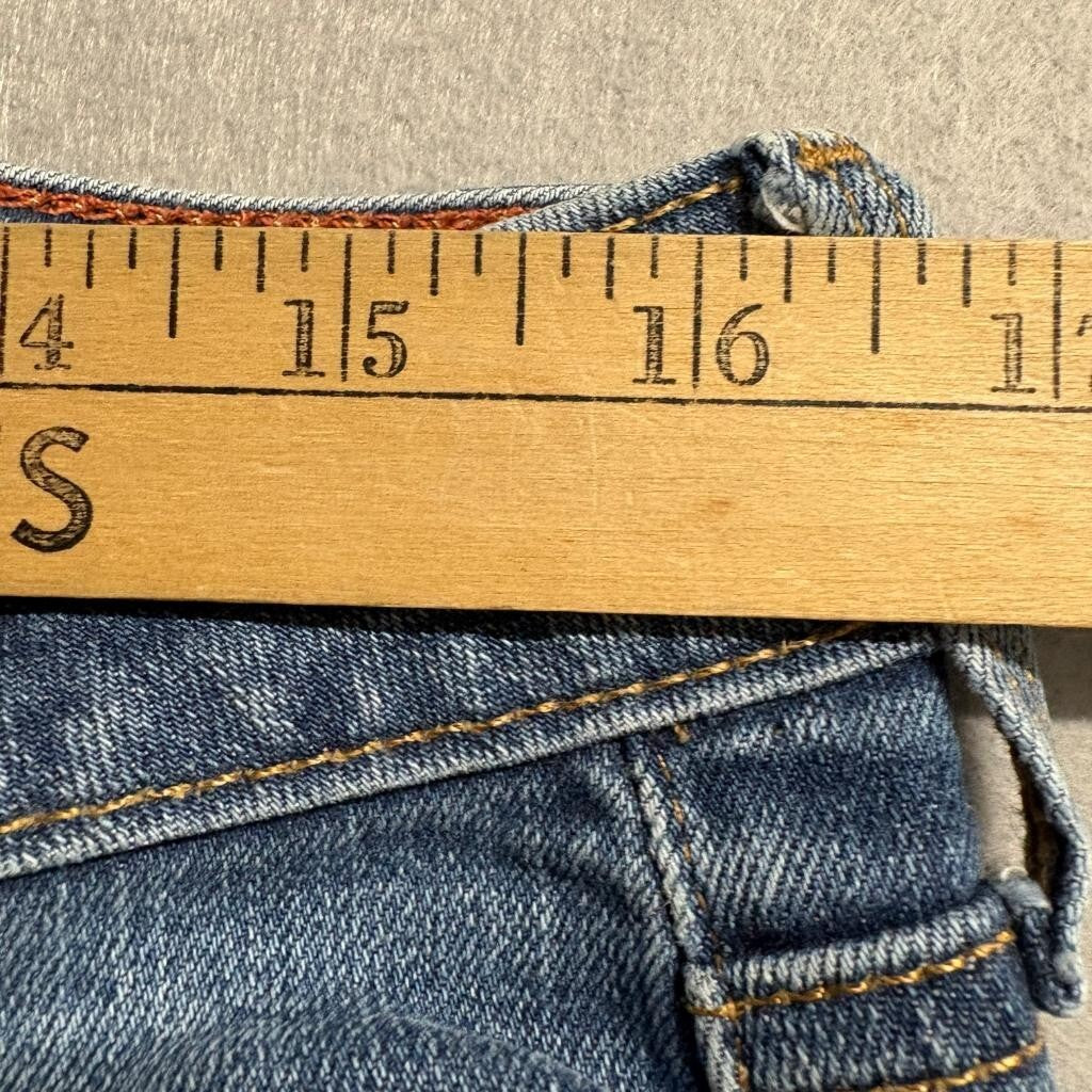 Eddie Bauer Curvy Straight Jeans Womens 12 Blue Denim Stretch Medium Wash