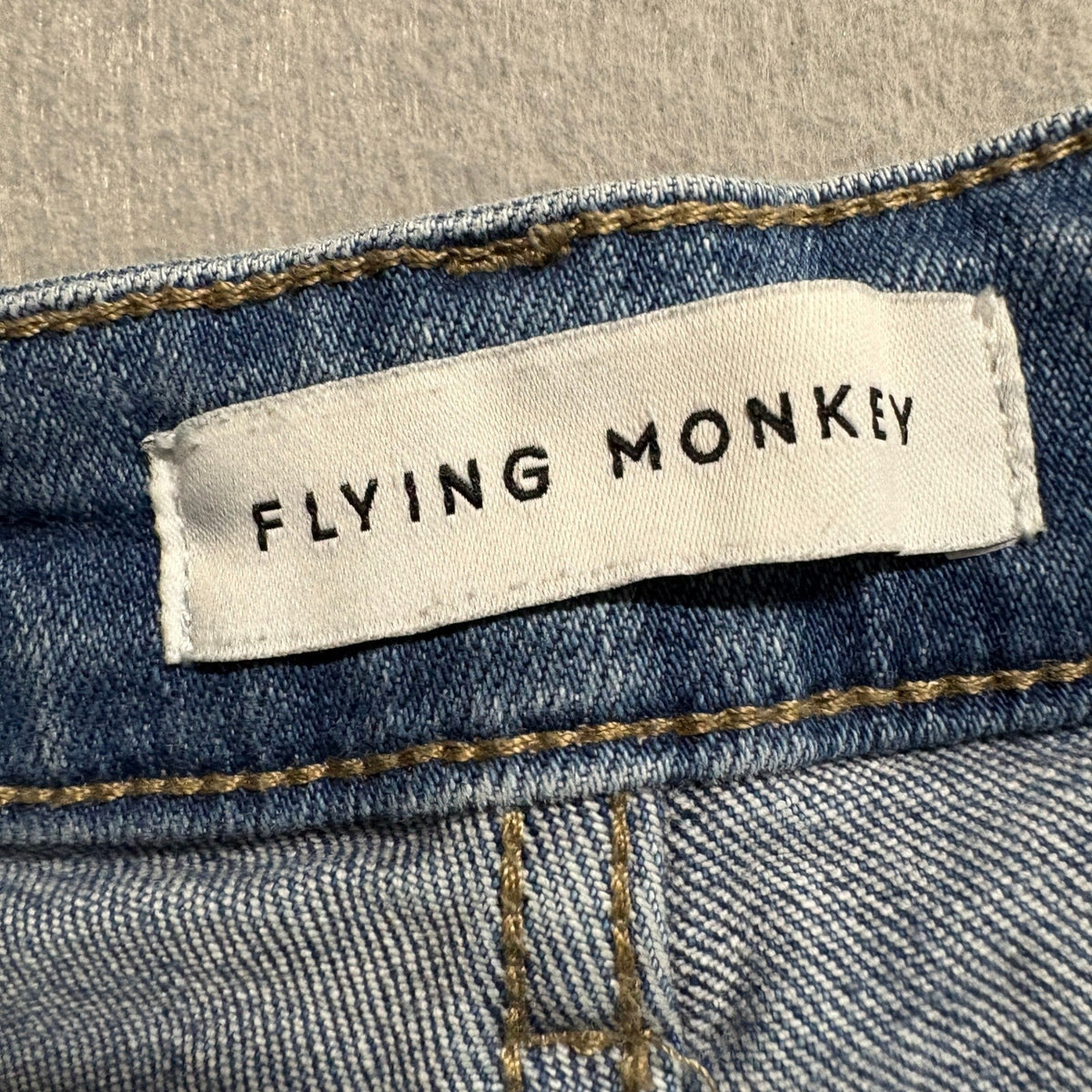 Flying Monkey Womens Size 27 Distressed Straight Leg High Rise Blue Jeans F4508
