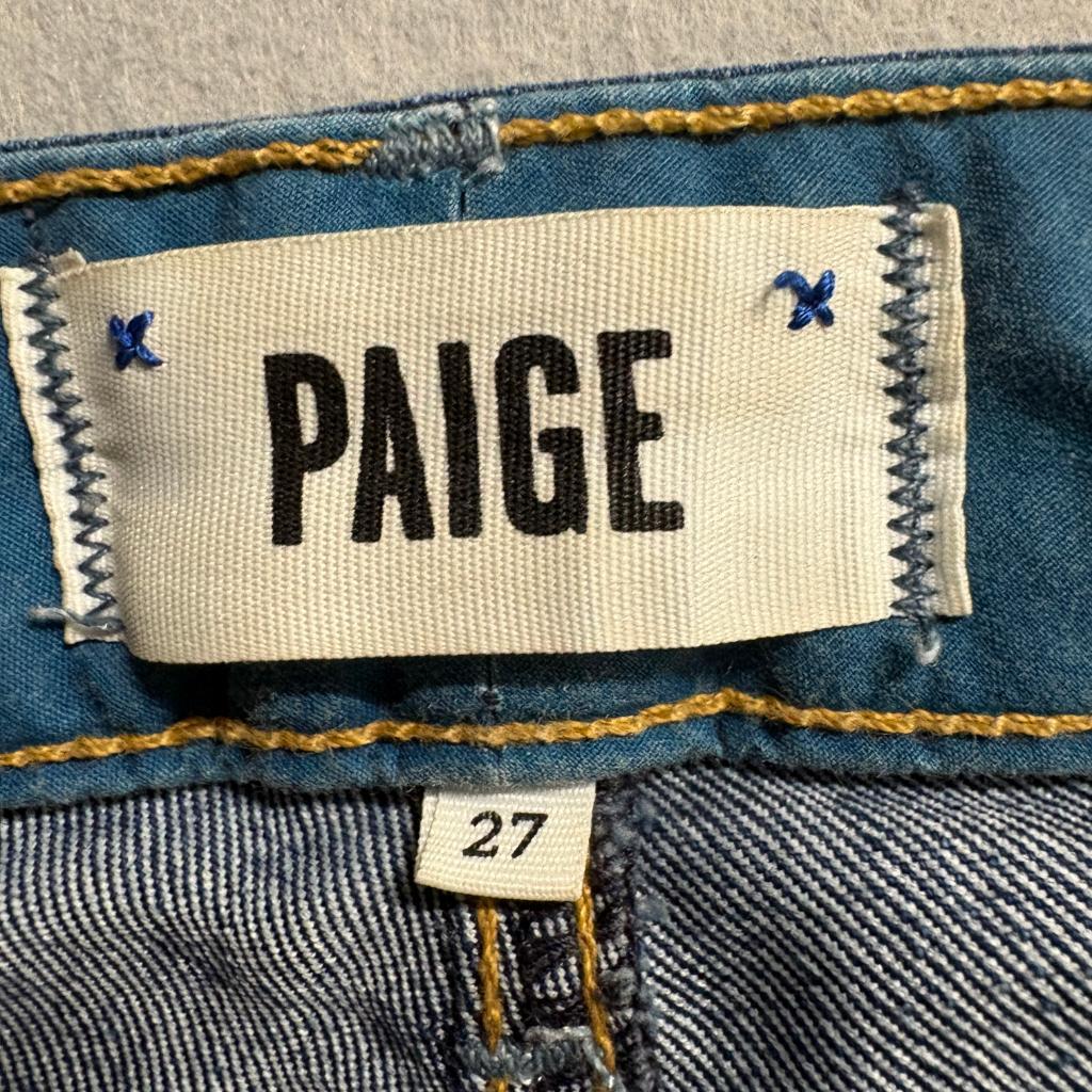 Paige Penny Flare Jeans Womens 27 Blue Denim Stretch Made in USA