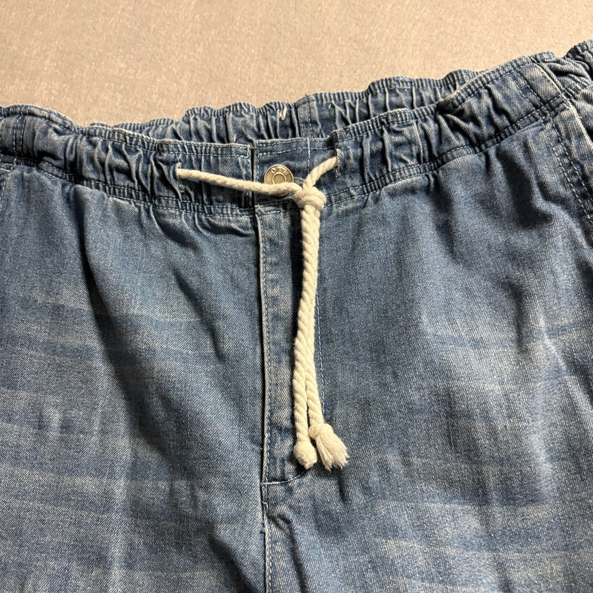 OTB Denim Joggers Mens Medium Blue Elastic Drawstring Waist Cuffed Hem Pants